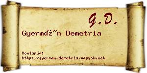 Gyermán Demetria névjegykártya